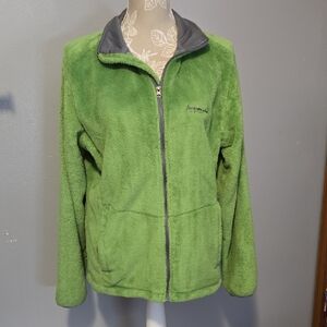 Jackson Hole Wyoming Green Fleece Zip-Up Jacket